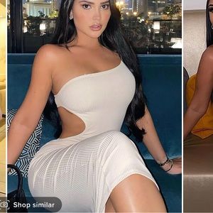 Fashion nova , size medium, cream color dress , preloved